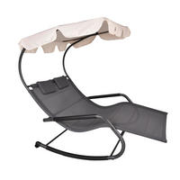 DOPPEL-SCHAUKELLIEGE Amina Anthrazit - Anthrazit, Kunststoff (138/160/200cm) - DELUKE