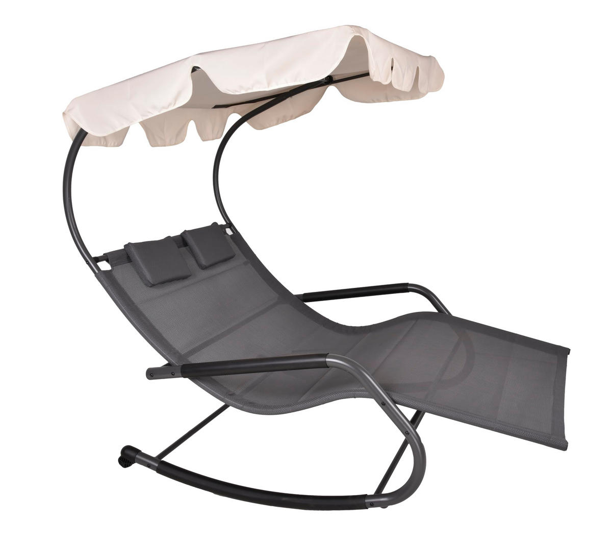 DOPPEL-SCHAUKELLIEGE Amina Anthrazit - Anthrazit, Kunststoff (138/160/200cm) - DELUKE