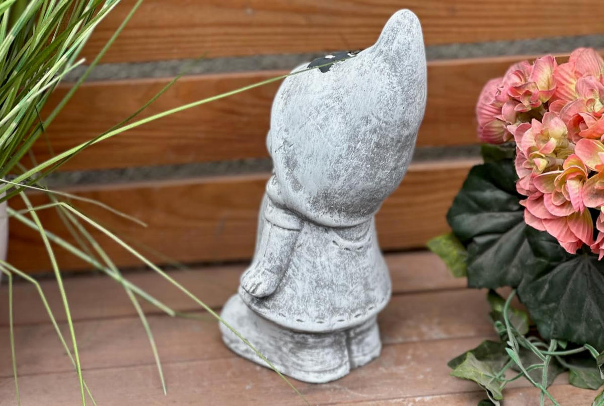 STEINFIGUR Wichtel Mädchen Wichteln frostfest Steinguss - Grau, Stein (12/26/11cm) - stoneandstyle