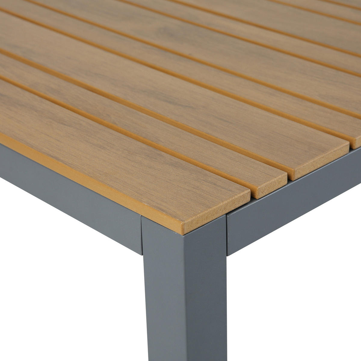 GARTENSET Winston, aus Metall, 2 Sessel + 3-Sitzer Sofa + Esstisch, für 5 Personen, Dunkelgrau - Dunkelgrau, Metall - Beautysofa