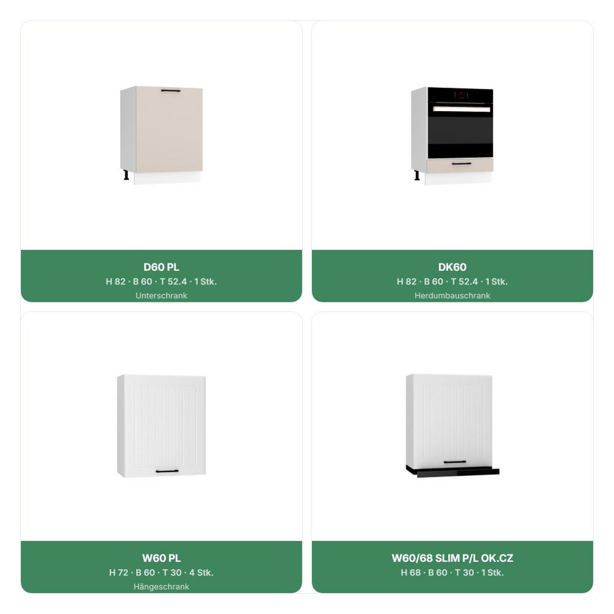 KÜCHENZEILE 420 cm - IRMA & MAX KS5-G420 - in Weiß / Beige - Beige/Schwarz, Holz/Holzwerkstoff (420/213.3/56cm) - Royal24_Markt