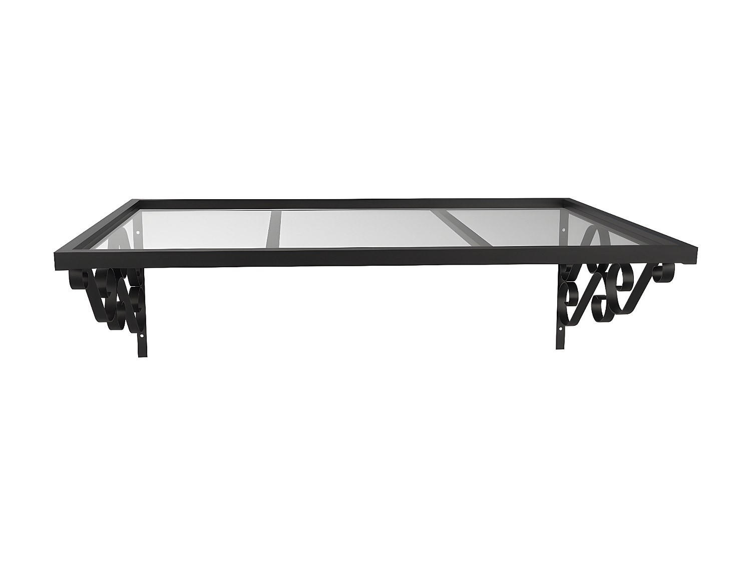 MARKISE und Vordach - 150 cmcm x 80 cmcm - Plastik, Metall, Metall - Schwarz - AMBAN - Schwarz, Kunststoff (150/42.5/80cm) - Vente-Unique