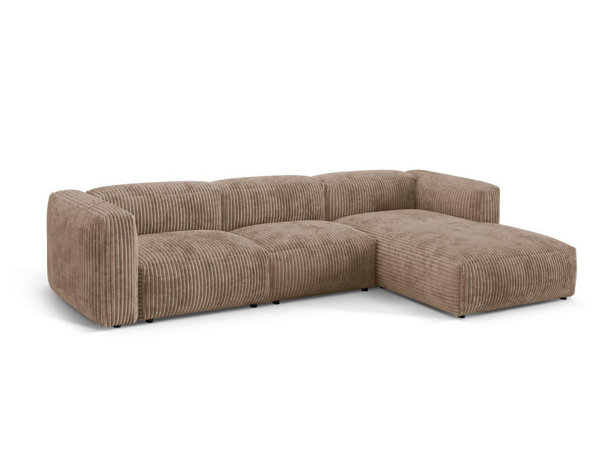ECKSOFA modular rechts Martina aus Cord eichel 3 Sitzplätze - Rotbraun, Textil (176/332cm) - Micadoni
