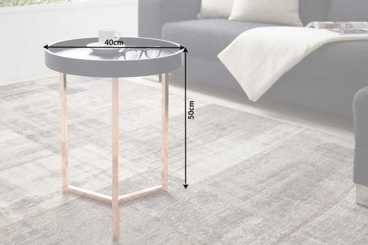COUCHTISCH MODULAR Schichtholzplatte rund Schwarz 40cm - Schwarz, Holz/Metall (40/40/50cm) - riess-ambiente
