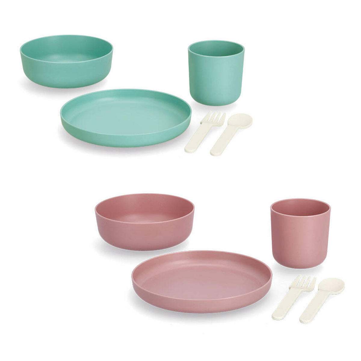 KINDGESCHIRR 5-teilig - Rosa, Kunststoff (18/9.5/18cm)