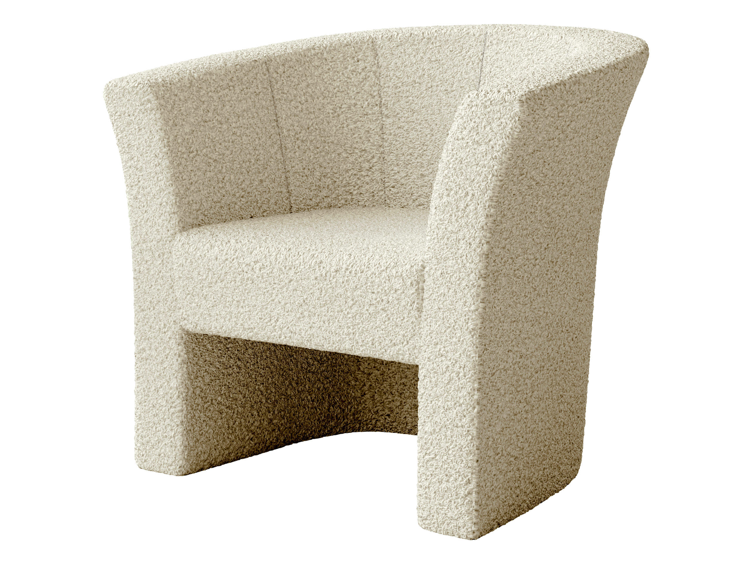 SESSEL Niko Boucle - Creme/Schwarz, Holzwerkstoff/Kunststoff (71/76/65cm) - MIRJAN24