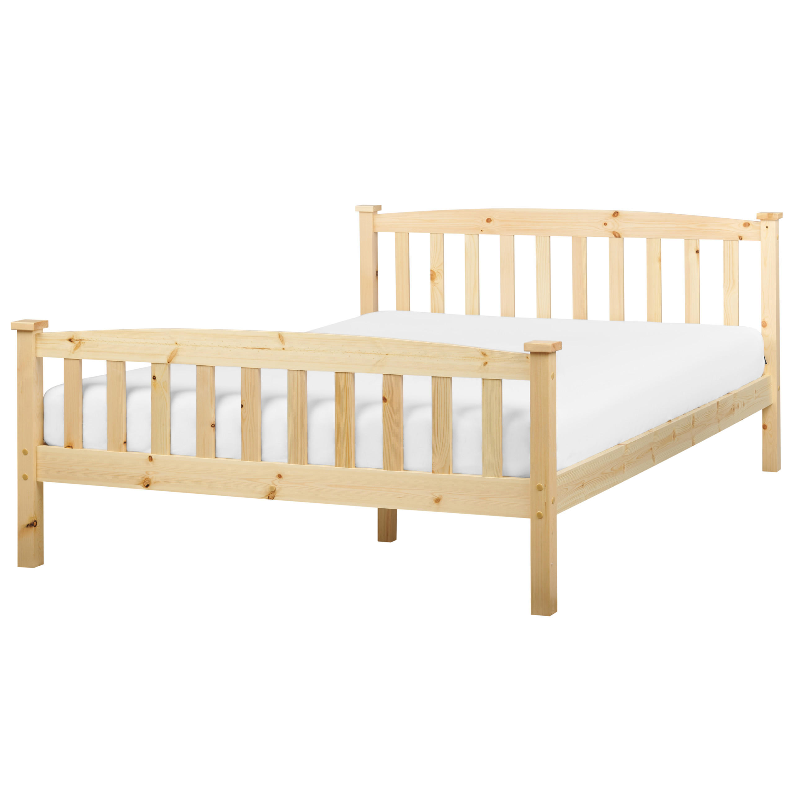 BETT mit Lattenrost 140x200 cm Heller Holzfarbton Giverny - Hellbraun, Holz (140/200cm) - Beliani