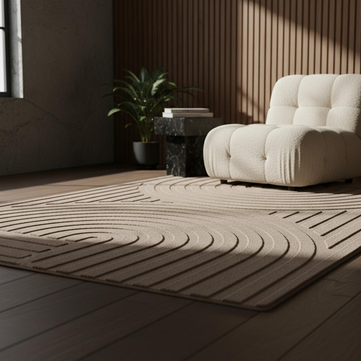 TEPPICH Kurzflor Bohemian Modern Waschbar Schlafzimmer Strapazierfähig Beige 140x200 cm – LAVAREDO - Beige, Textil (140/200cm) - KADIMA DESIGN