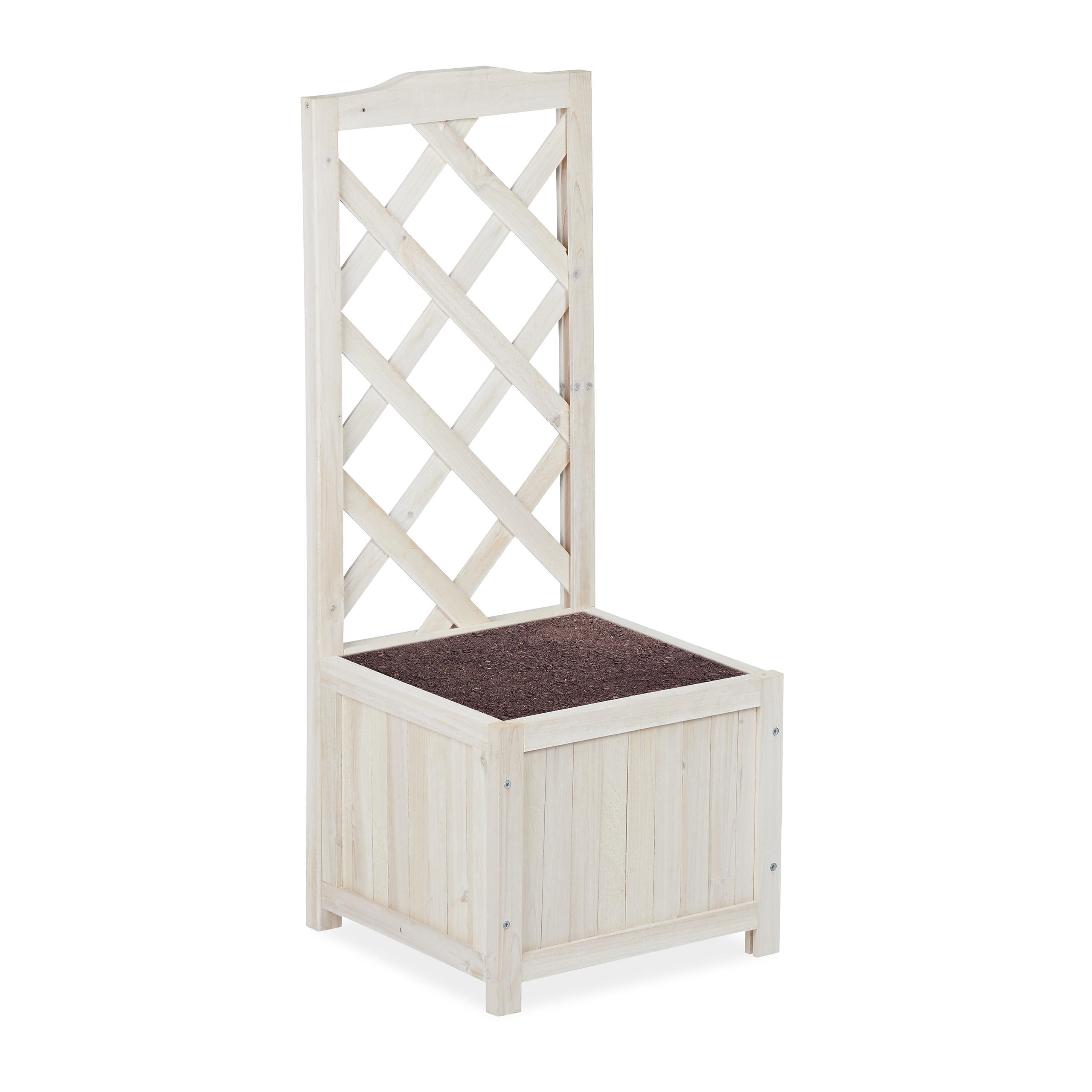 RANKKASTEN - Weiß, Holz (36/90/36cm) - Relaxdays