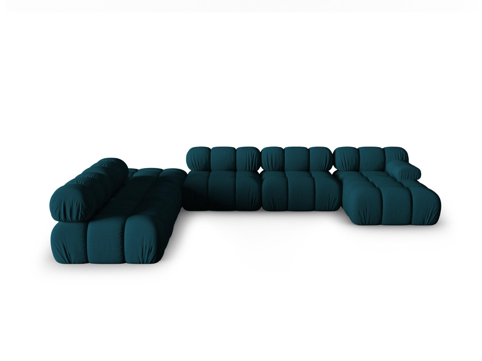 PANORAMASOFA modular links Bellis aus 3D-Stoff marineblau 7 Sitzplätze - Blau, Textil (282/70/376cm) - Micadoni