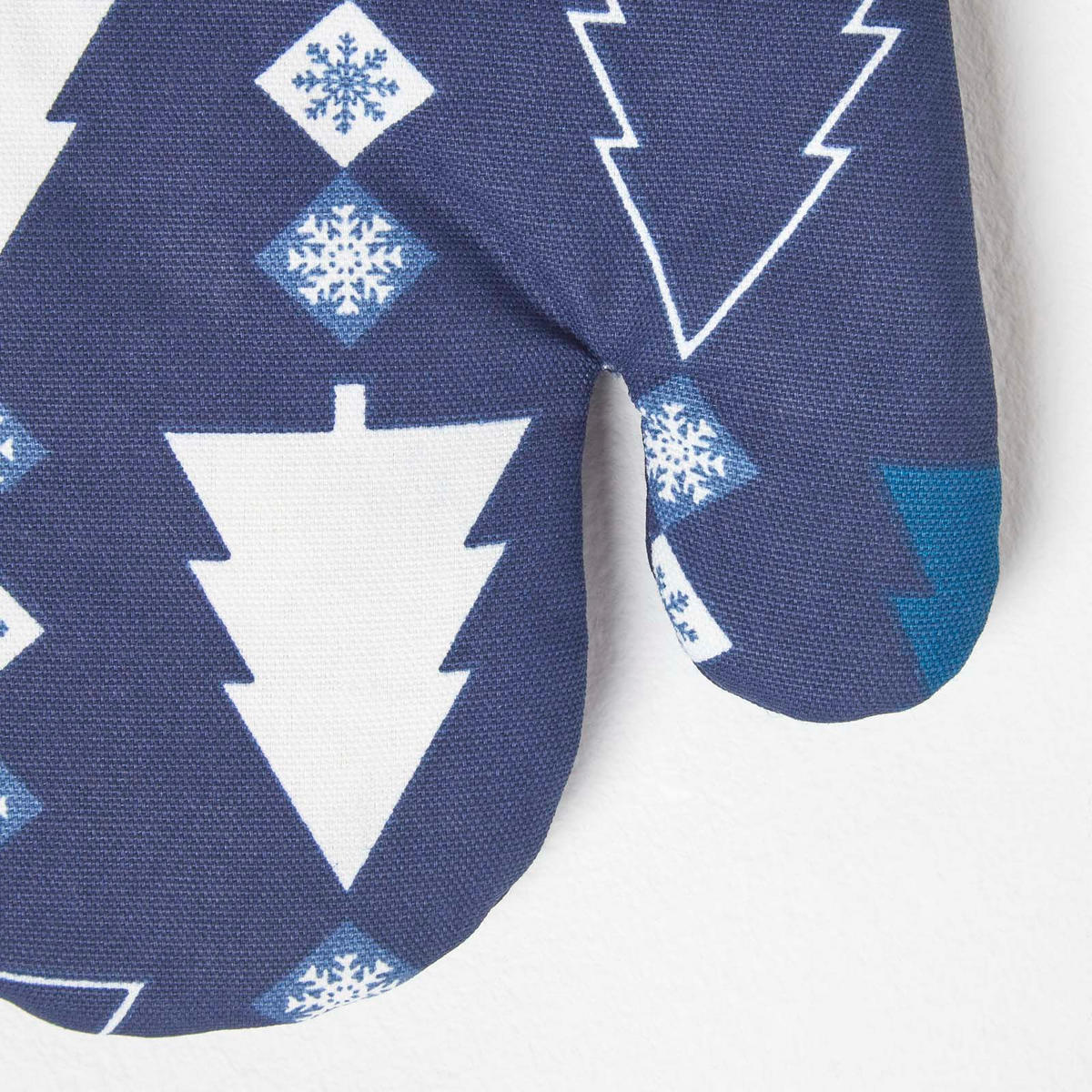 WEIHNACHTS-OFENHANDSCHUH Winterland, 18/32 cm - Blau, Textil (18/32cm) - Homescapes