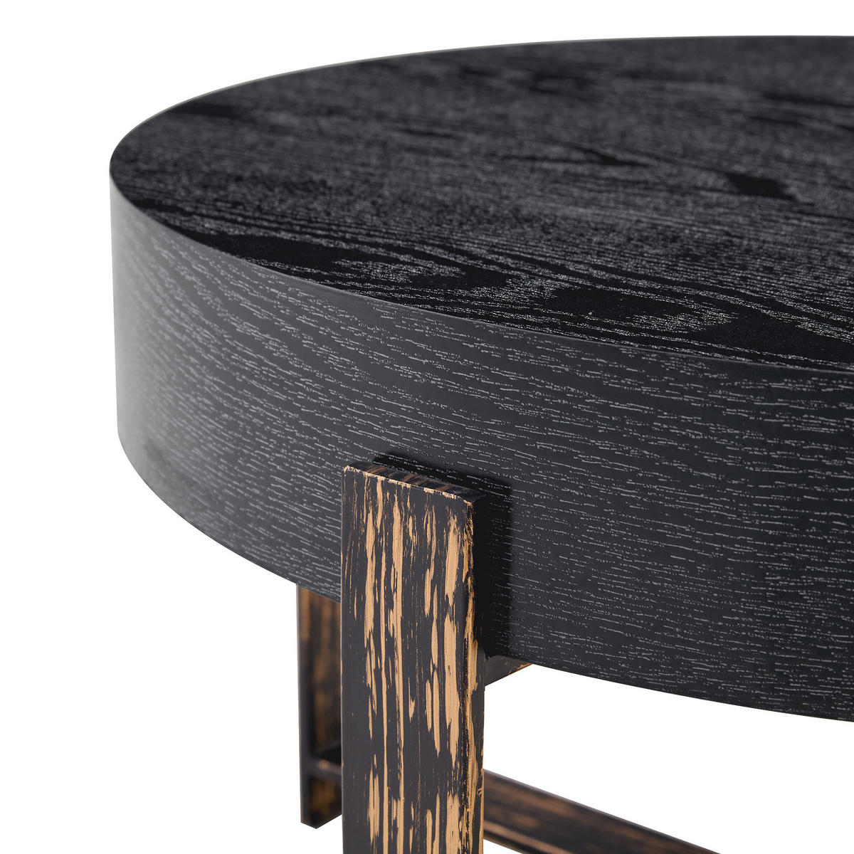 COUCHTISCH DE-086 Rund Schwarz - Schwarz, Holzwerkstoff (68/68/39cm) - ComfortXL