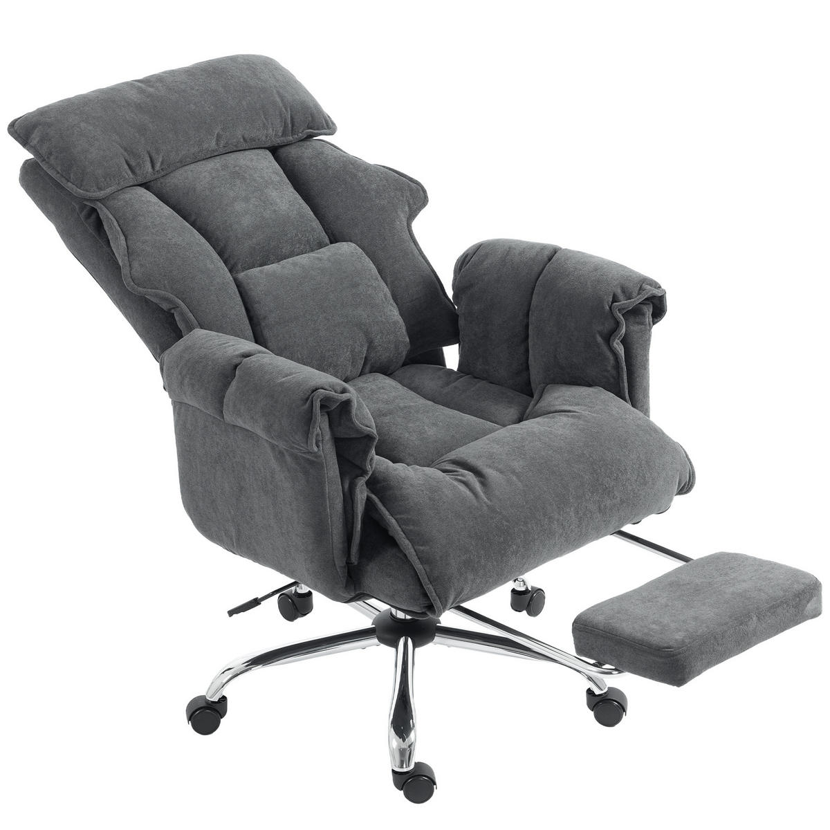 BÜROSTUHL Dunkelgrau 80.0/80.0/114.0 cm - Dunkelgrau, Textil (80/114/80cm)