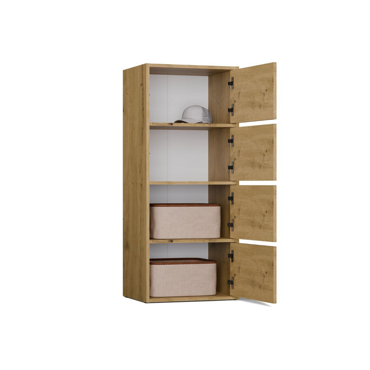 KOMMODE Kate - Eichefarben, Holzwerkstoff (50/119/40cm) - kommodly