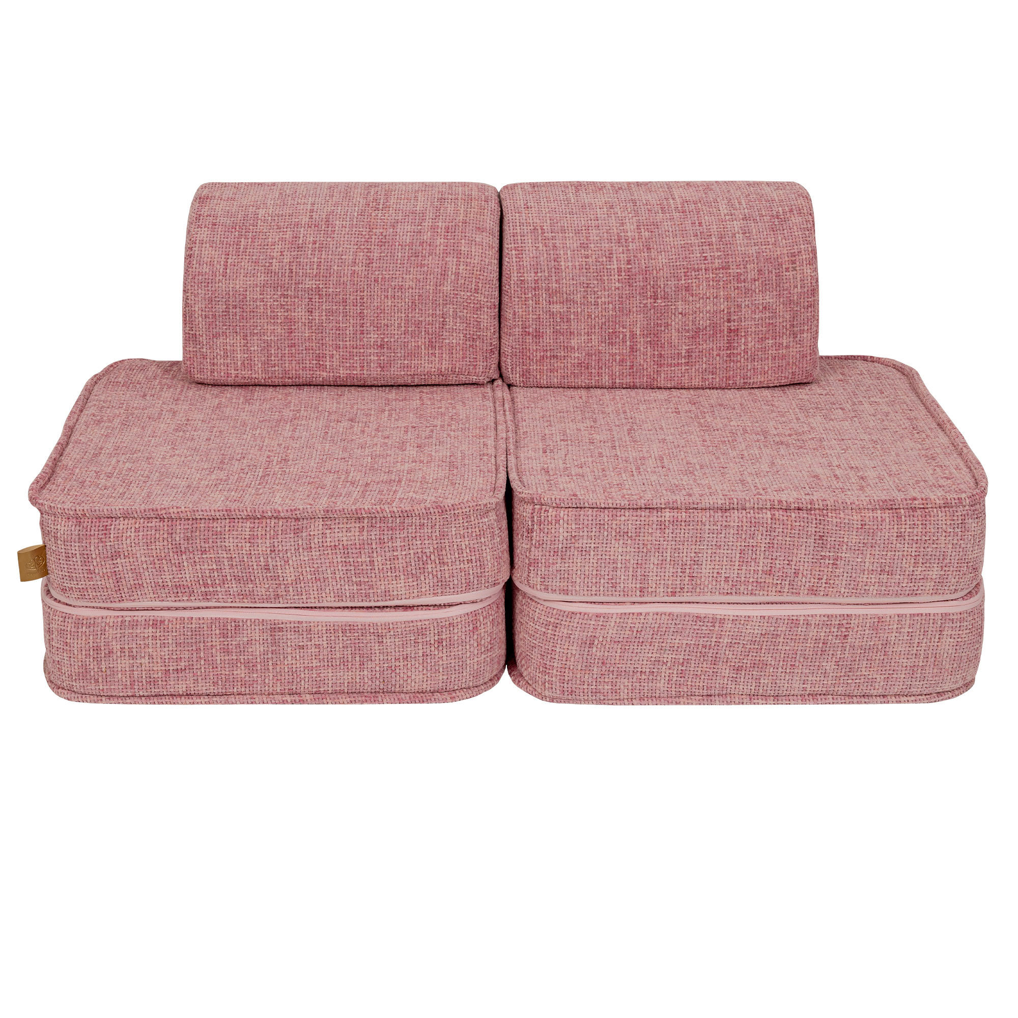 KINDERSOFA, Pocket Basic, Tangle, Bonbonrosa - Roségold, Textil (120/25/60cm) - MeowBaby