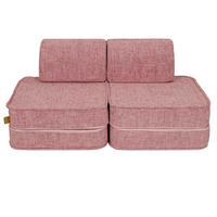 KINDERSOFA, Pocket Basic, Tangle, Bonbonrosa - Roségold, Textil (120/25/60cm) - MeowBaby