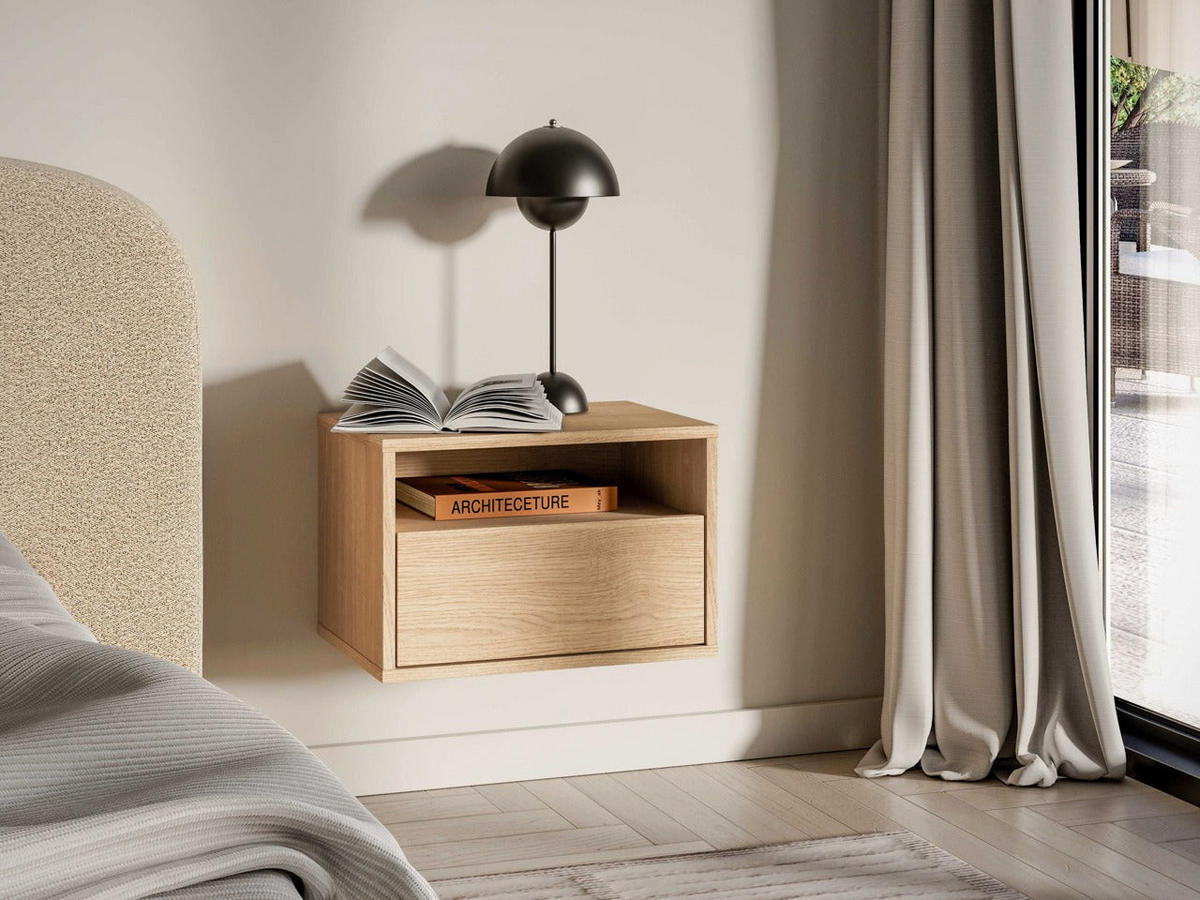 NACHTTISCH – 45 cm – Reynos – Eichefarben - Eichefarben, Holzwerkstoff (45/30/33cm) - hi-markt