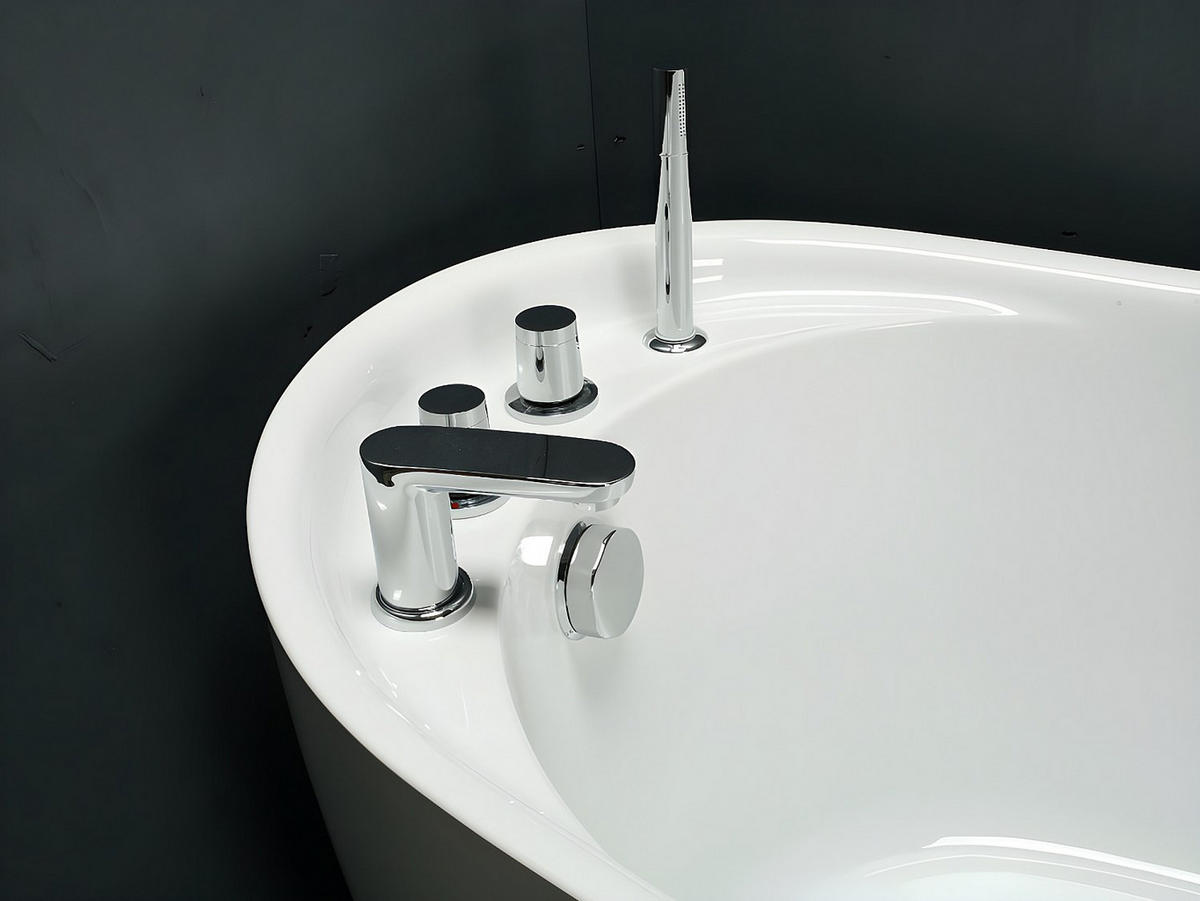 FREISTEHENDE Badewanne - 1 Person - acryl - weiß Natalia - Weiß, Kunststoff (170/73/75cm) - Vente-Unique