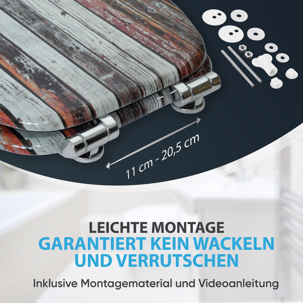 WC-SITZ mit Absenkautomatik Antik - Braun, Holzwerkstoff (38/6/47cm) - Sanilo