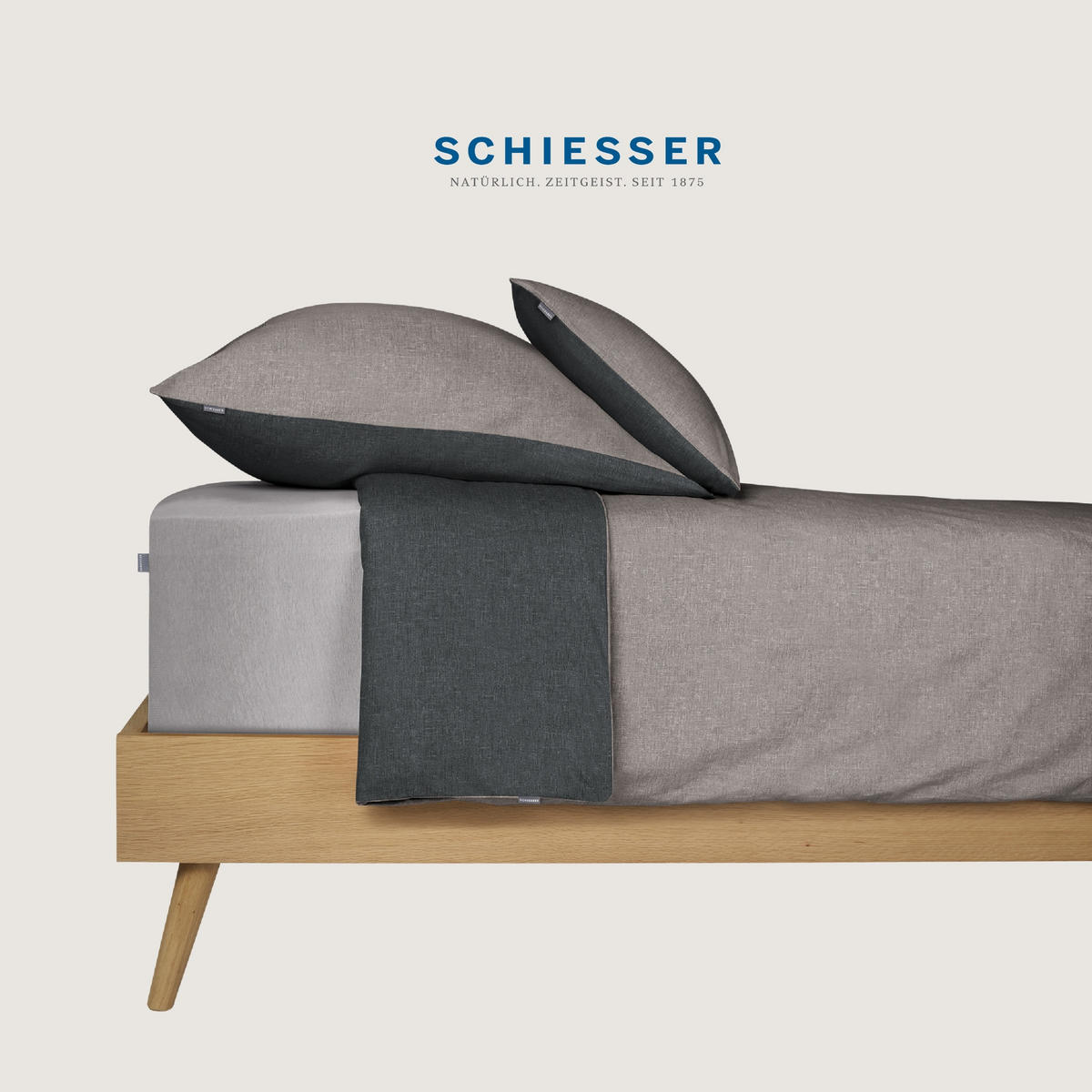 SPANNBETTLAKEN Jessi - Edeljersey - 150 x 200 cm - Hellgrau - Hellgrau, Textil (150/200cm) - SCHIESSER