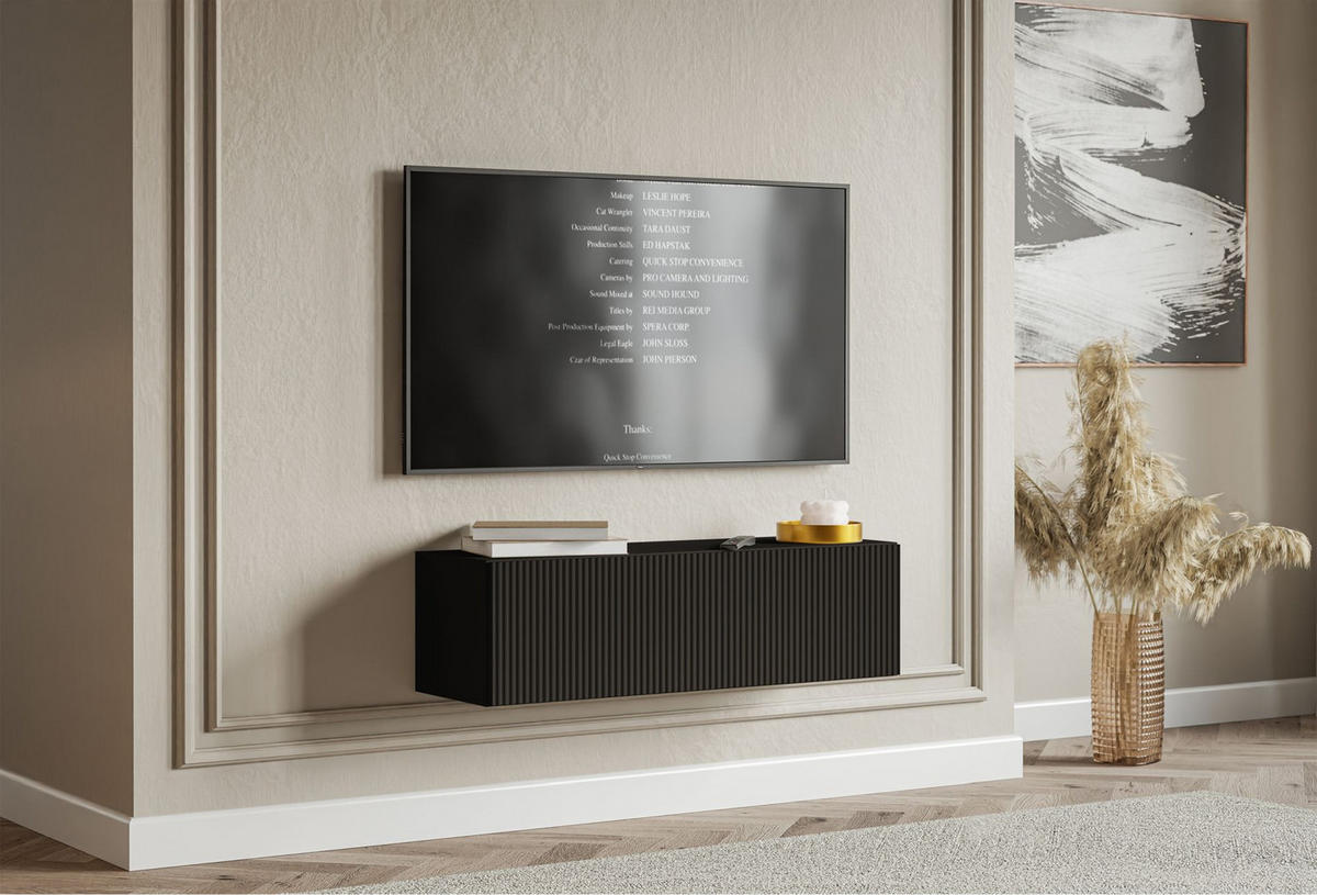 TV-LOWBOARD Veldio hängend Schwarz 100 cm - Schwarz, Holzwerkstoff (100.8/28.5/31.6cm) - Selsey