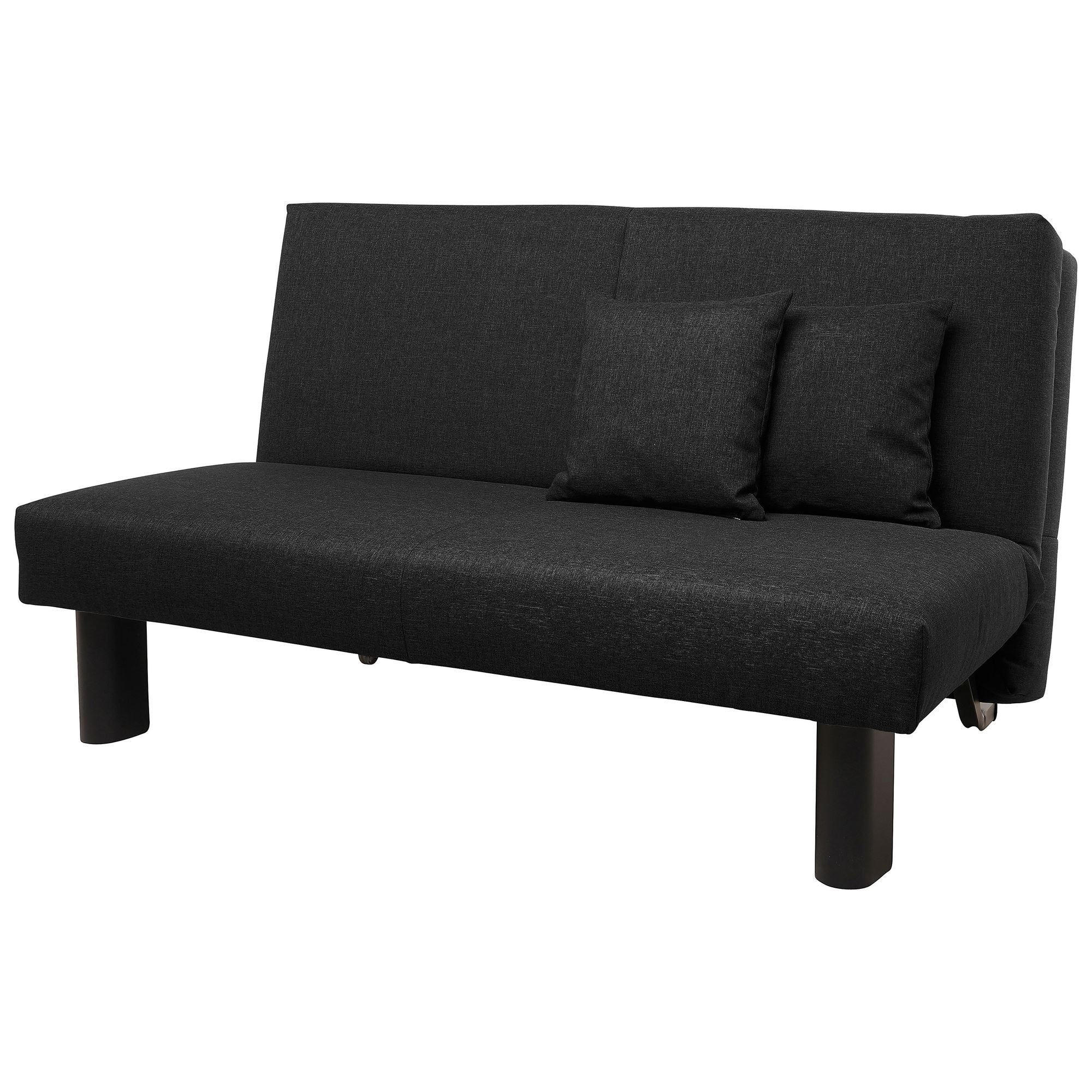 FALTSOFA Kalomira Bezug Flachgewebe Metall schwarz / schwarz - Schwarz, Kunststoff (145/84/100cm) - 58aufmkessel