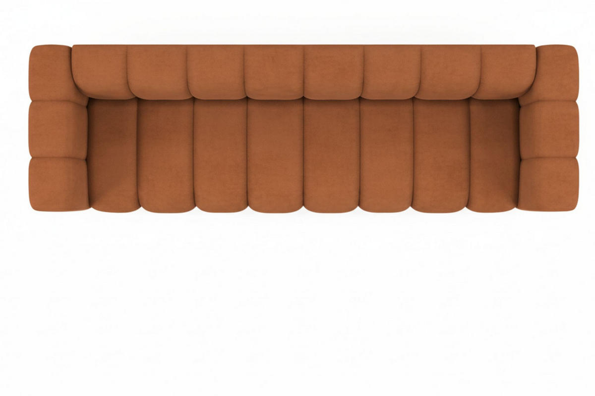 COUCH, Viersitzer-Sofa Grand, Veloursstoff Salvador, Braun - Braun, Holz (290/70/93cm) - Kaiser Möbel