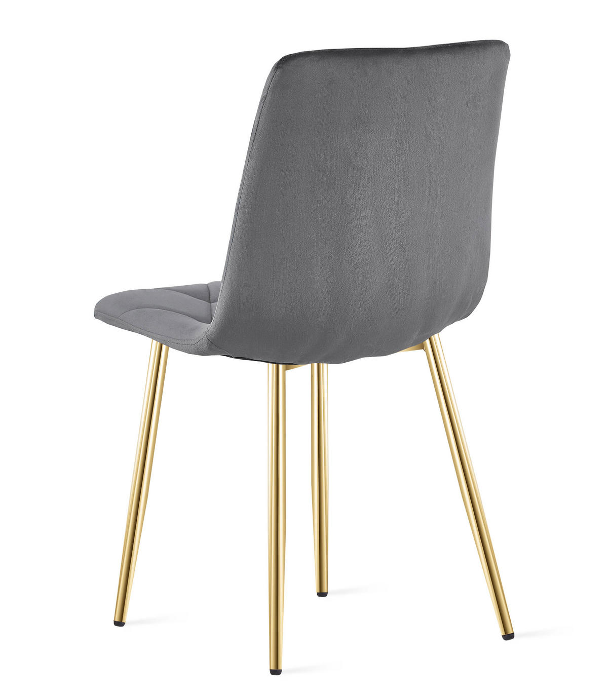 ESSZIMMERSTUHL 3-er Set TYRA dunkelgrauer Sitz, goldene Beine - Dunkelgrau/Goldfarben, Textil (44.5/87/54.5cm) - Valora