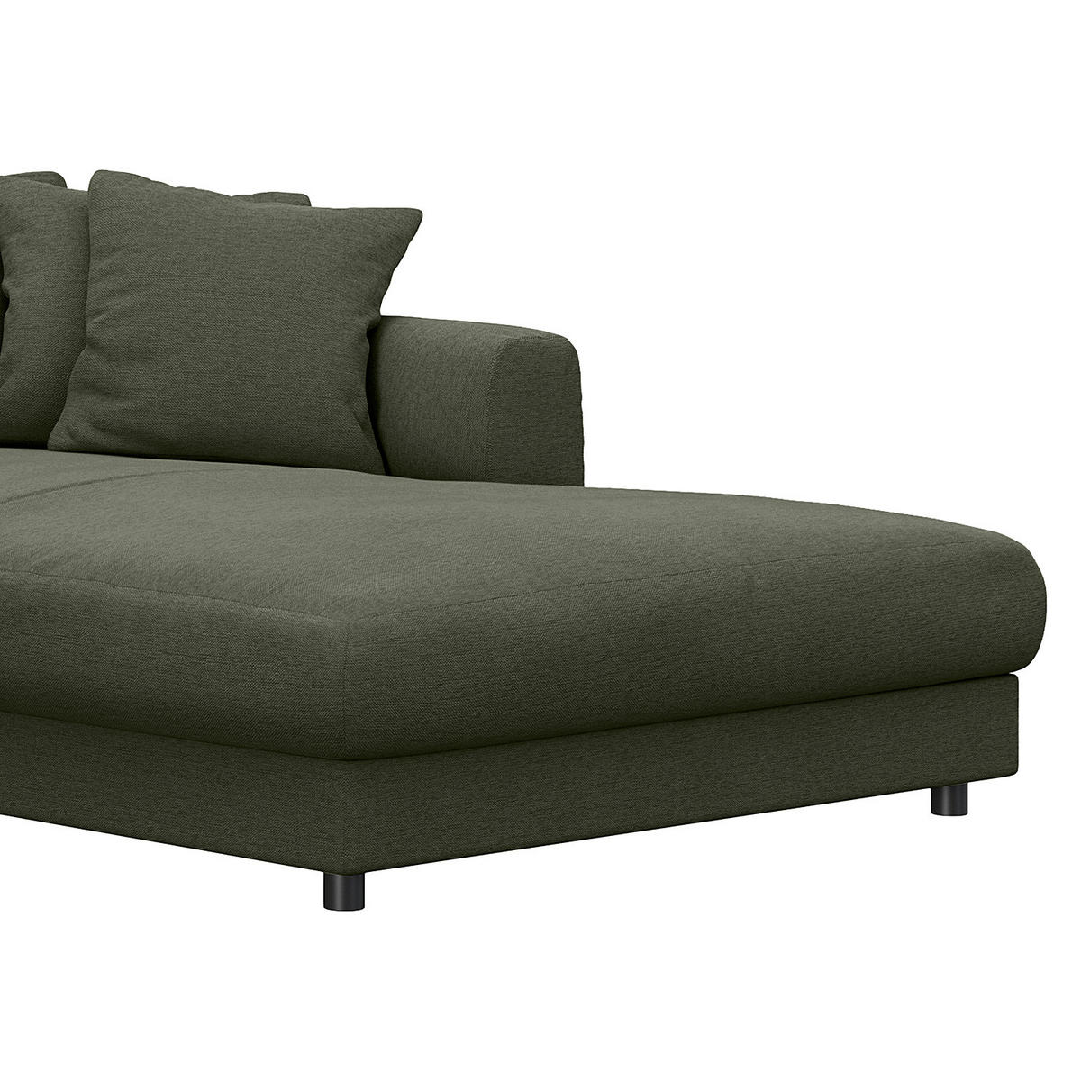 ECKSOFA mit Longchair - Schwarz/Grau, Kunststoff/Textil (238/183cm) - home24