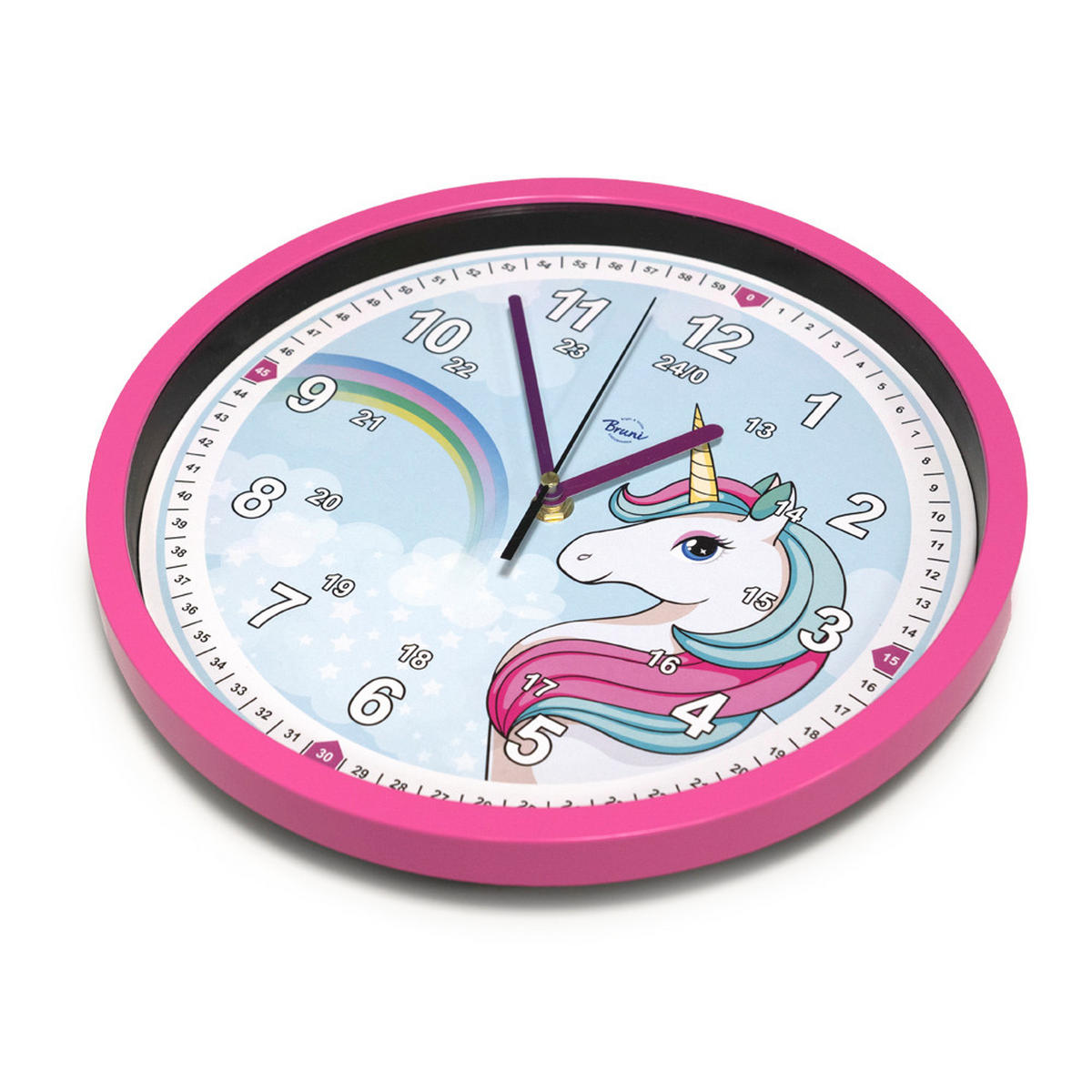 KINDERWANDUHR Einhorn - die Wanduhr für Kinder in Pink - Pink, Kunststoff (3.8/29/29cm) - Bruni