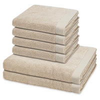 FROTTIERSET Doubleface Stripes 6-teilig - Beige, Textil (50/100cm) - Ross
