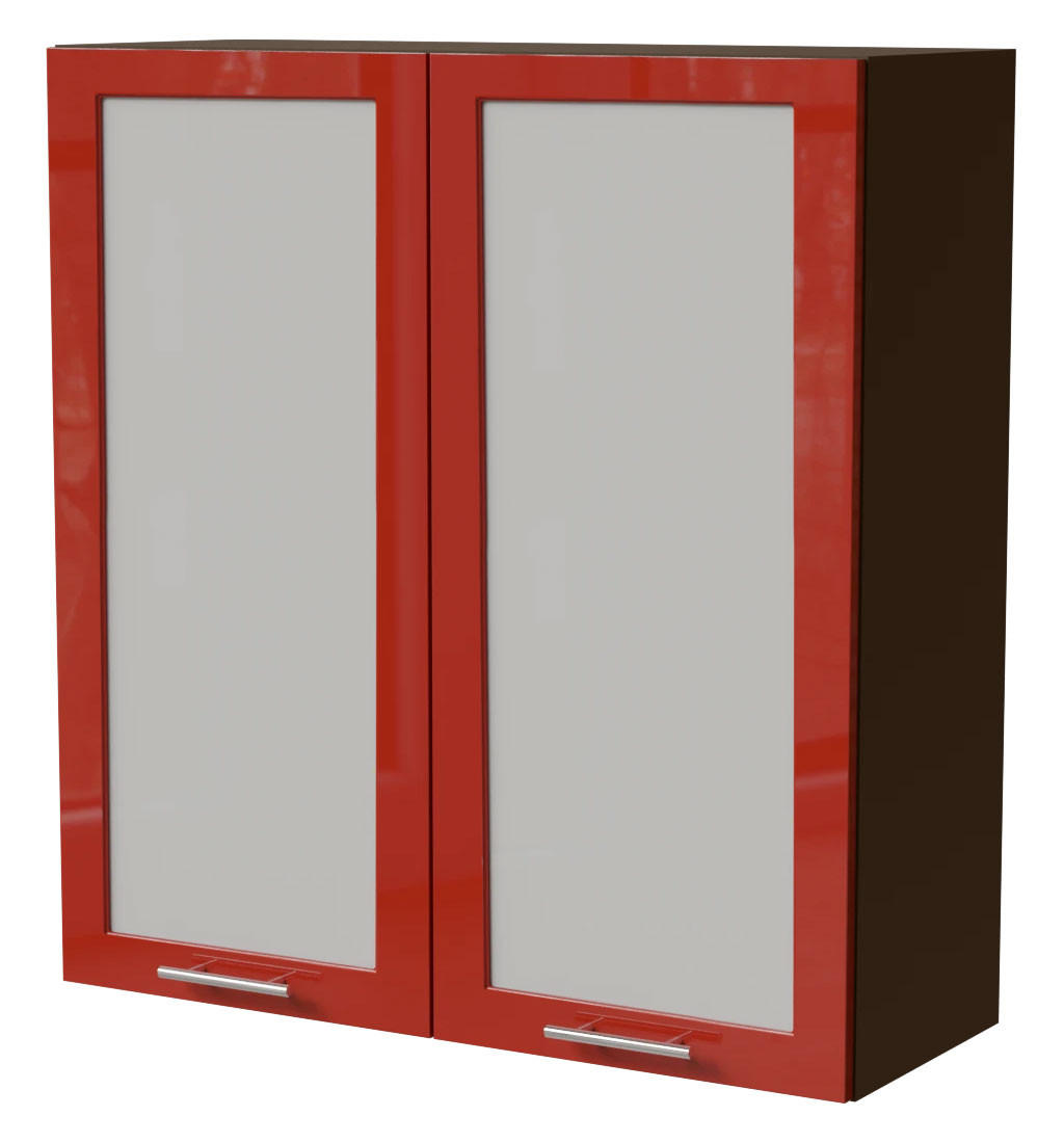 HÄNGESCHRANK Brerra W4S/90 Lava / RAL 3002 karminrot Hochglanz 90 / 32,5 / 96cm - Dunkelgrau/Rot, Holz/Holzwerkstoff (90/96/32.5cm) - Feldmann-Wohnen