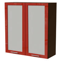 HÄNGESCHRANK Brerra W4S/90 Lava / RAL 3002 karminrot Hochglanz 90 / 32,5 / 96cm - Dunkelgrau/Rot, Holz/Holzwerkstoff (90/96/32.5cm) - Feldmann-Wohnen
