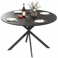ESSTISCH Schwarz 120/120/75 cm - Schwarz, Metall (120/120/75cm) - PANGIVO