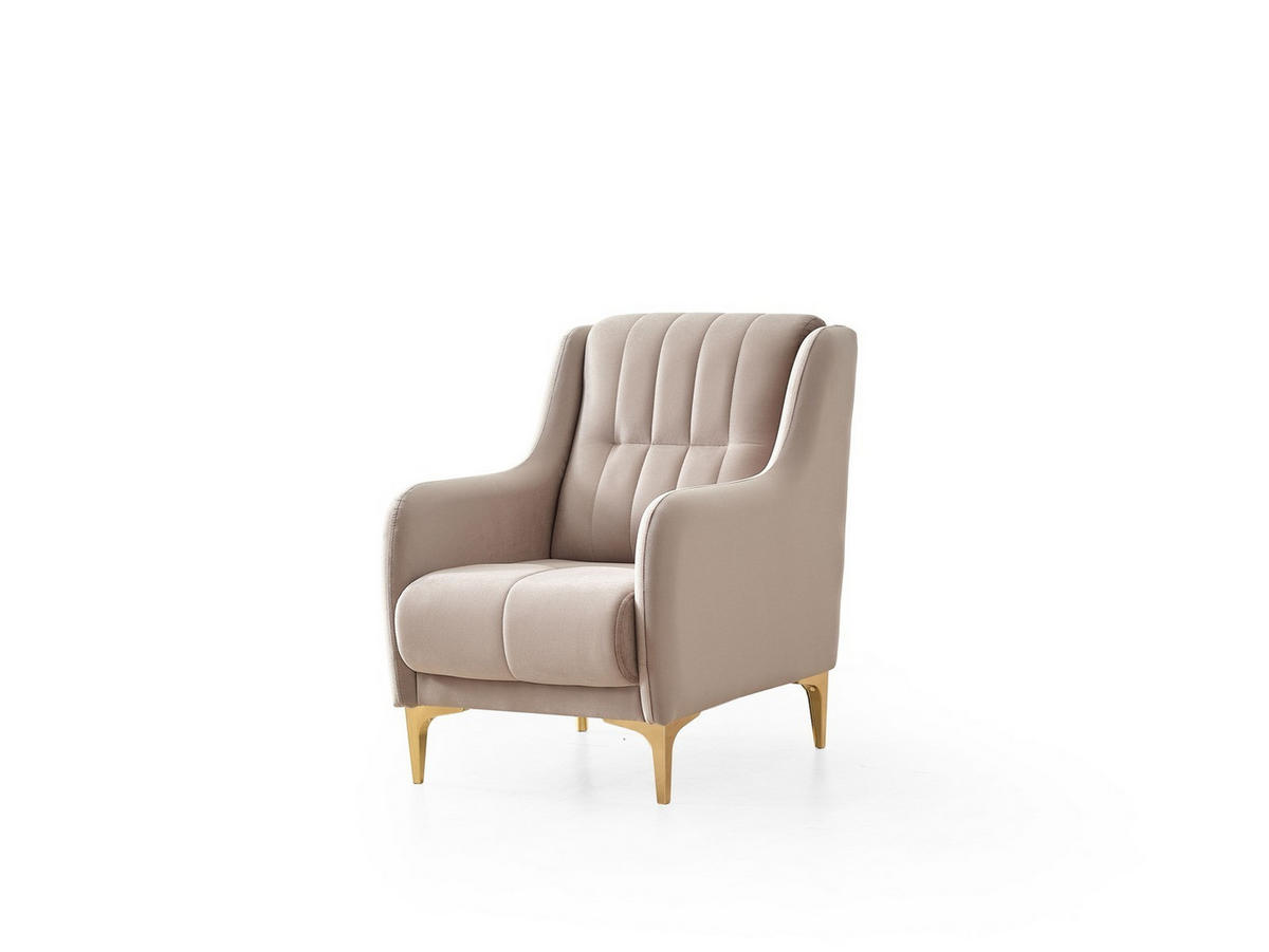 SITZGARNITUR Kochi, Beige Stellvariante 2+1+1 - Beige, Holzwerkstoff/Metall (178/85/95cm)