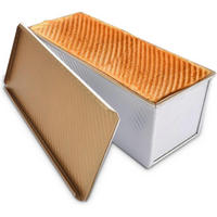 BROTBACKFORM mit Deckel 34 x 13,5 x 12 cm - Goldfarben, Metall (34/12/13.5cm)