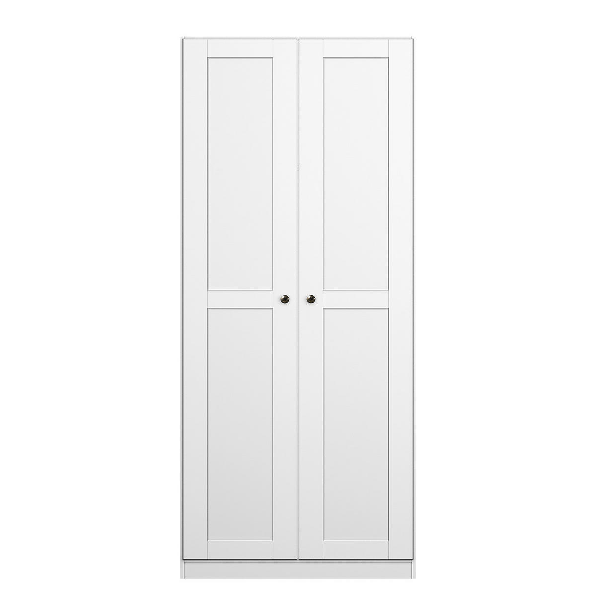 DREHTÜRENSCHRANK - Spanplatte - Alpinweiß - Weiß, Holzwerkstoff (91/210/54cm) - home24