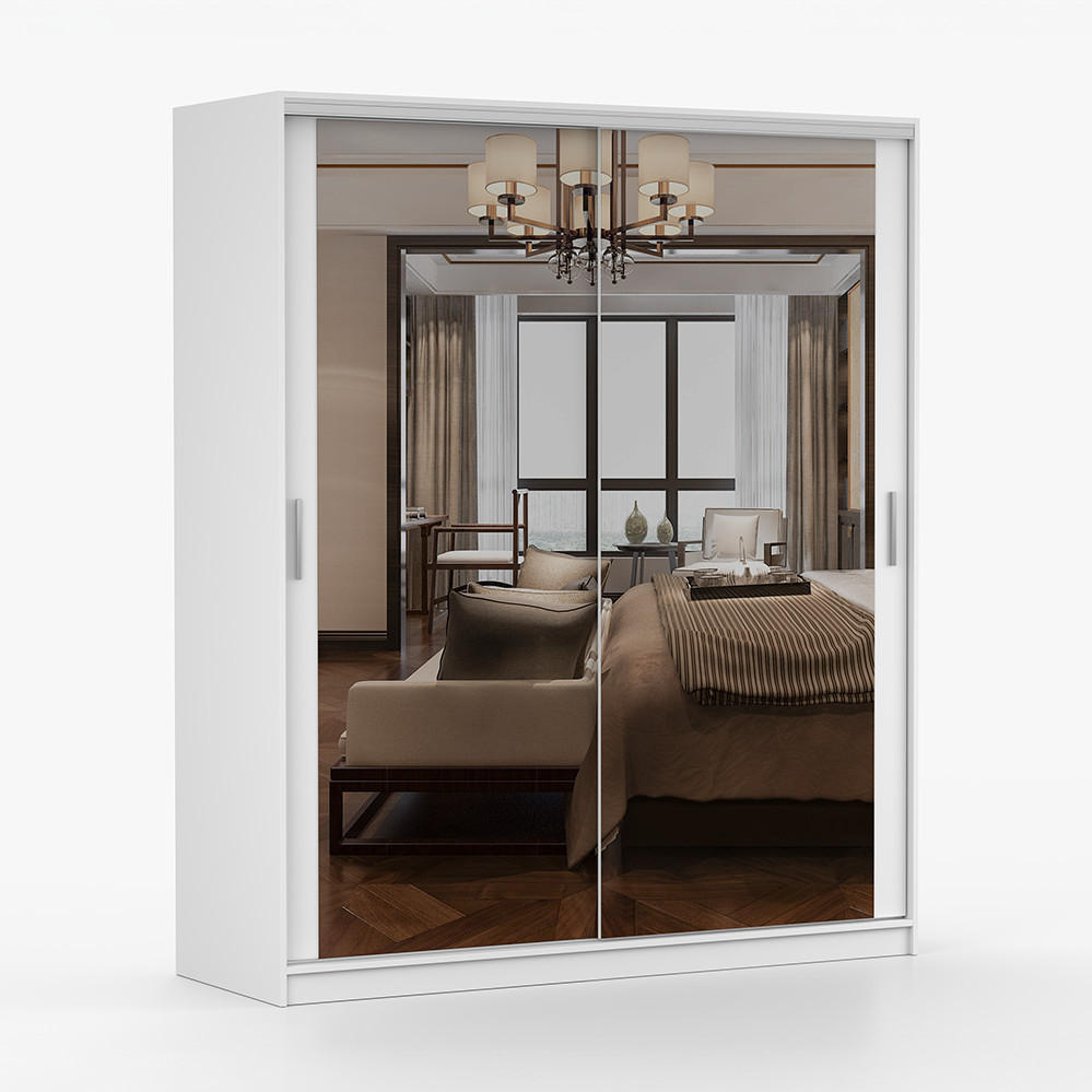 imoebel24 Kleiderschrank Weiß 180x58x215 cm