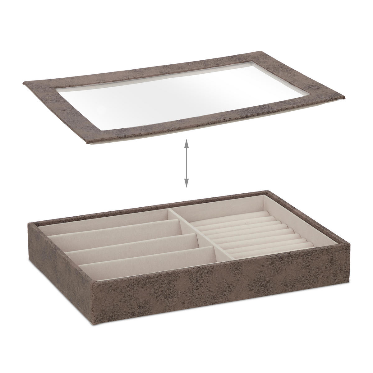 SCHMUCKKÄSTCHEN - Multicolor, Holzwerkstoff/Wellpappe (30/5/21cm) - Relaxdays