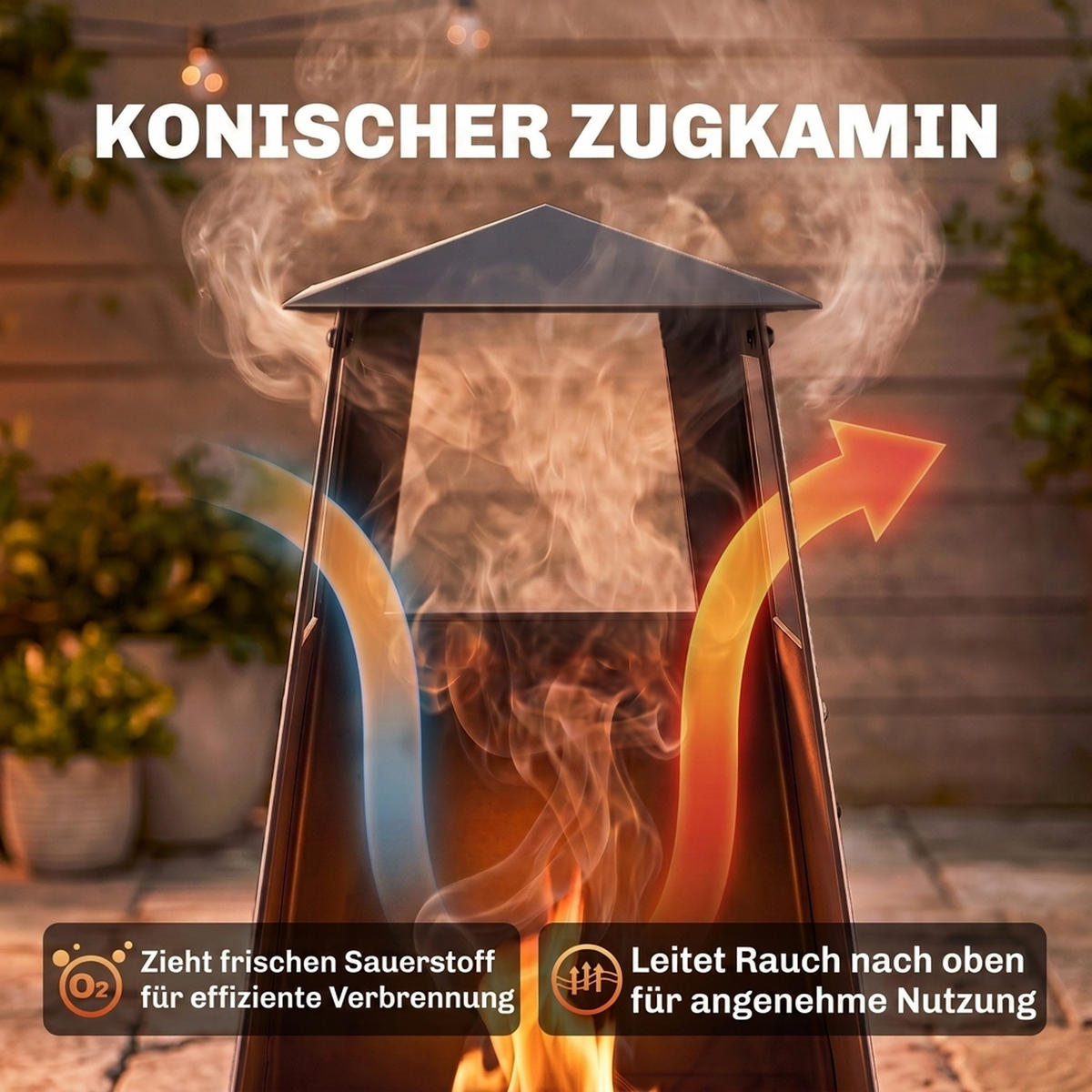 FEUERSTELLE Kohlenstoffstahl Schwarz - Schwarz, Metall (40.5/97/41cm) - Outsunny