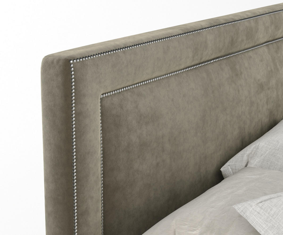 BOXSPRINGBETT Luxora Taupe 160/200 cm - Taupe/Schwarz, Holz/Holzwerkstoff (160/200cm) - Maison de Reve