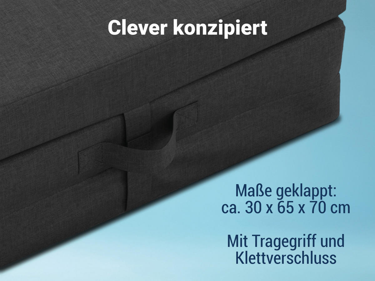 FALTMATRATZE Samba , Farbe: Anthrazit - Anthrazit, Textil (70/190cm) - Sun Garden