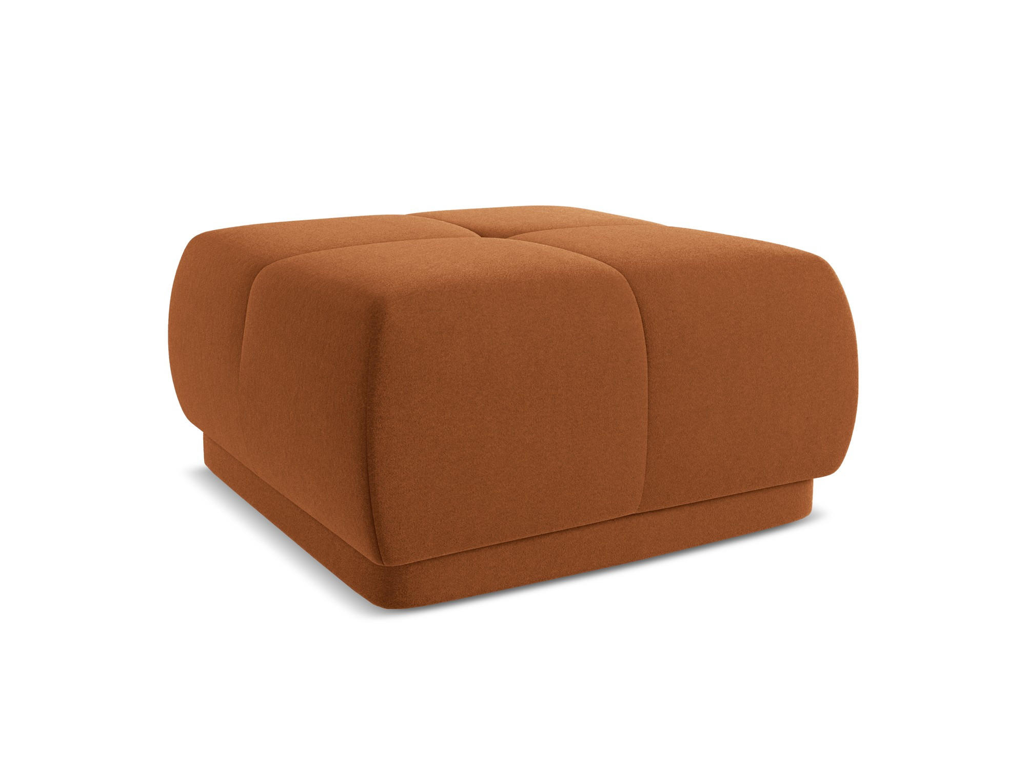 POUF Samt Stoff Orange - Terra cotta/Schwarz, Kunststoff/Textil (60/35/60cm) - Makamii