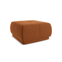 POUF Samt Stoff Orange - Terra cotta/Schwarz, Kunststoff/Textil (60/35/60cm) - Makamii