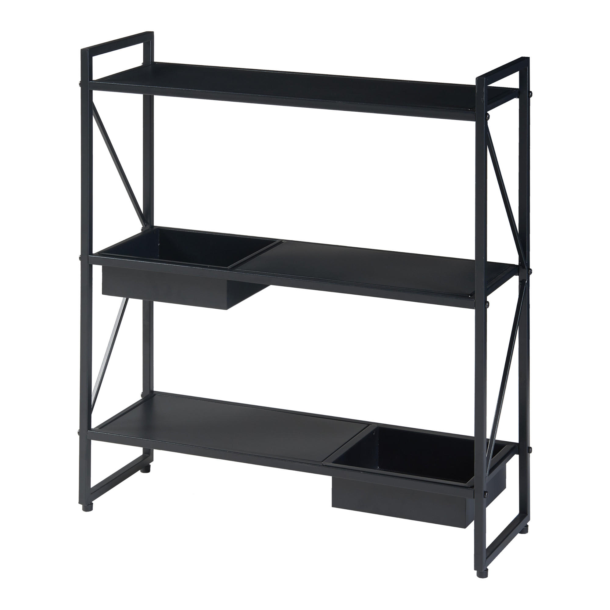 PFLANZENREGAL Berkelland - Schwarz, Metall (20/60/65.5cm) - [en.casa]