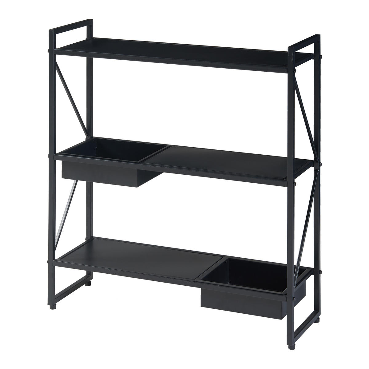 PFLANZENREGAL Berkelland - Schwarz, Metall (20/60/65.5cm) - [en.casa]