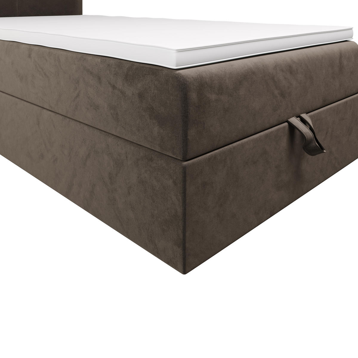 BOXBETT ALTEA 100x200 Monolith 15, mit Matratze H3, Bonell und Topper, Braun - Braun, Holz/Kunststoff (100/200cm) - Bedante