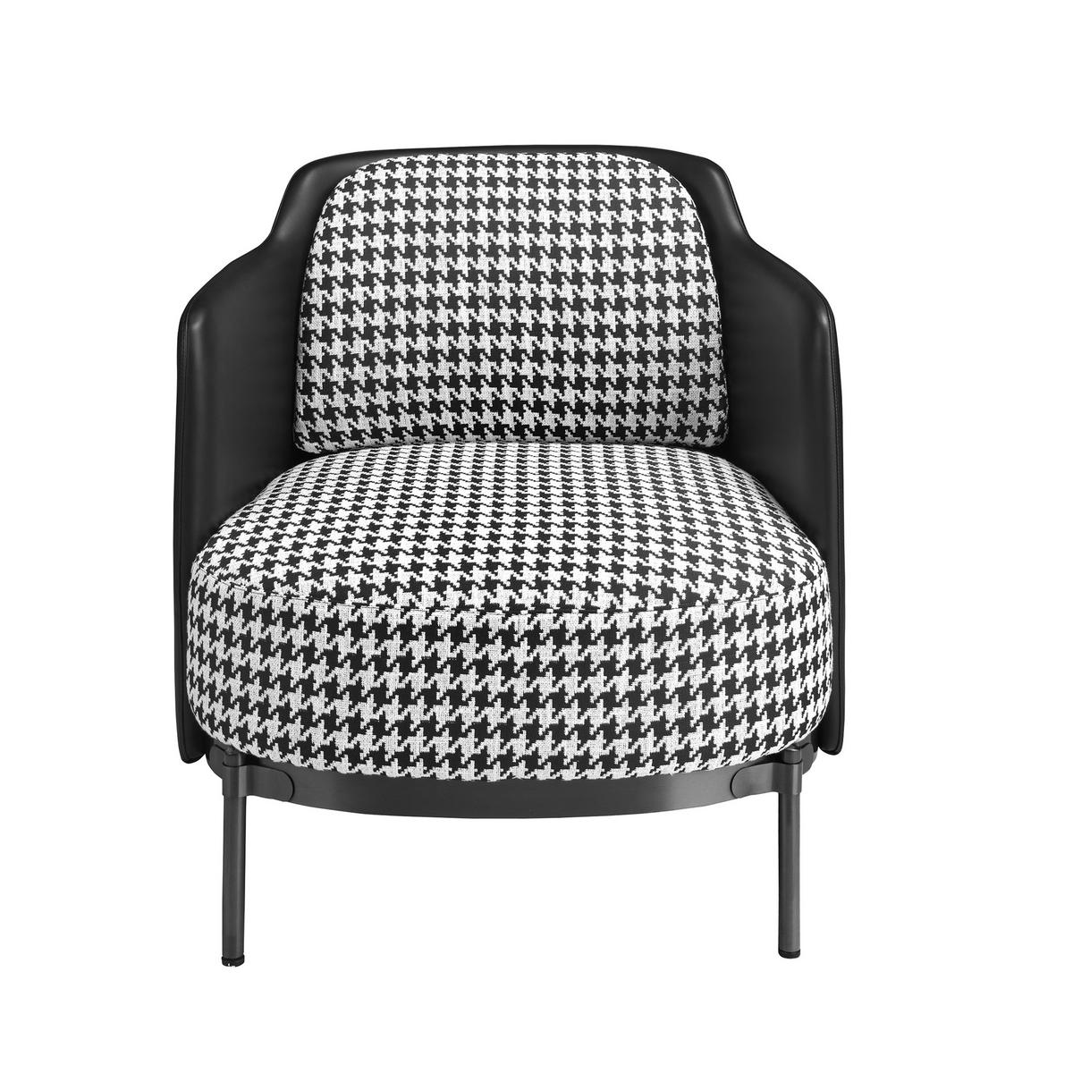 SESSEL Stoff Stahl schwarz und weiß 68/70/73 - Schwarz, Textil (68/73/70cm) - ANGEL CERDA