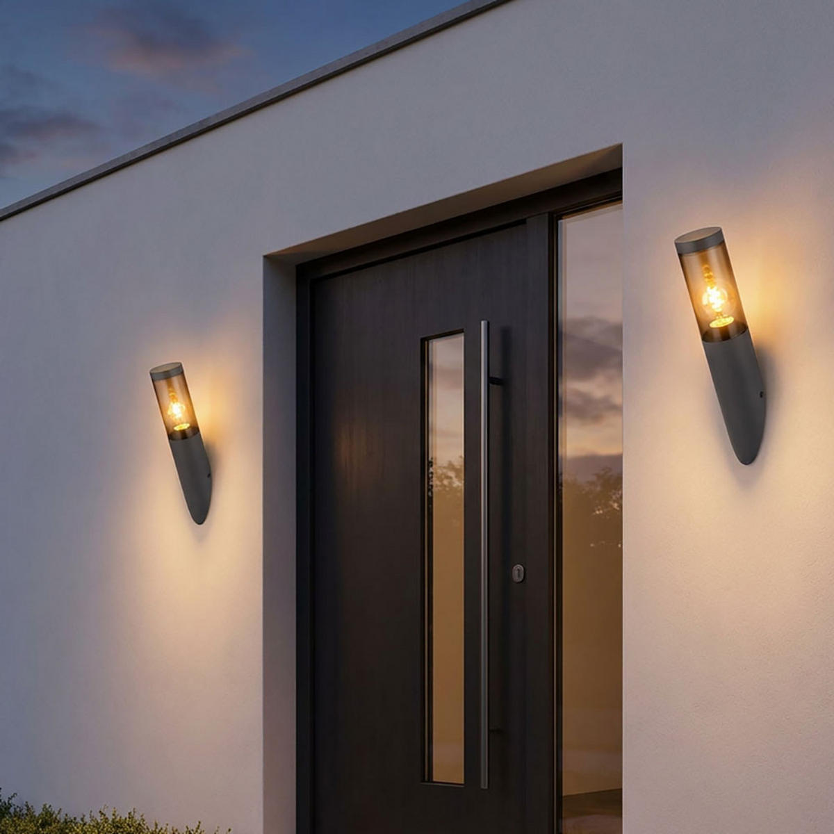 AUSSEN-WANDLEUCHTE Edelstahl Anthrazit Rauchfarben - Anthrazit, Metall (7.6/40/17cm) - Globo Lighting