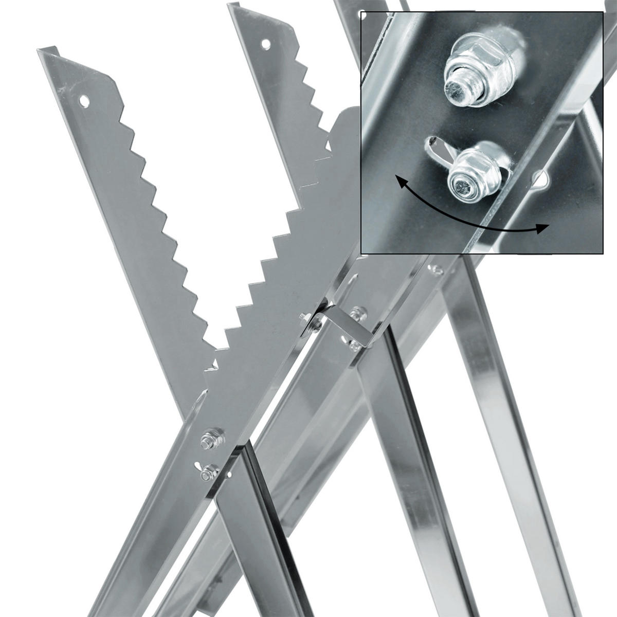 SÄGEBOCK - Silberfarben, Metall (83/74.5/84.5cm) - ECD-Germany